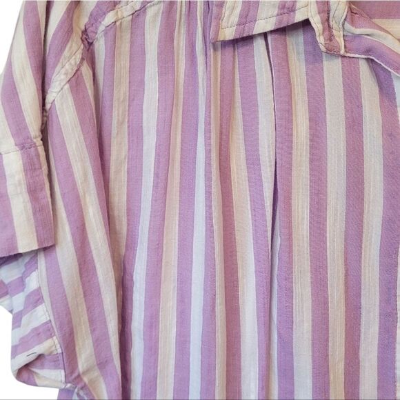 Lane Bryant Women's Lilac And White Stripe Blouse Size 14 - Picture 4 of 6